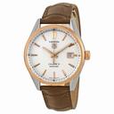 Tag Heuer Carrera Calibre 5 Silver Dial Brown Leather Men's Watch WAR215DFC6181