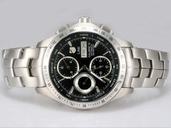 TAG Heuer Carrera CV2016.BA0786 Black Dial Silver Stainless Steel Strap Stainless Steel Bezel Watch