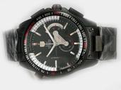 TAG Heuer Carrera Grand Carrera Calibre 36 RS Mens Round Black Stainless Steel Strap Watch
