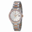 Tag Heuer Carrera White Mother of Pearl Dial Stainless Steel and 18kt Rose Gold Ladies Watch WAR1353.BD0774
