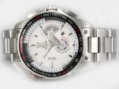 TAG Heuer Grand Carrera Grand Carrera Calibre Stainless Steel Case PVD Bezel White Dial Watch
