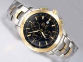 TAG Heuer Link CJF2150.BB0595 18K Gold Case Round Black Dial Watch