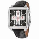 Tag Heuer Monaco Automatic Chronograph Black Dial Black Leather Men's Watch CAW211N.FC6177