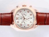 TAG Heuer Monaco CJF1310.BA0580 Brown Ostrich Leather Strap Womens Rose Gold Bezel Watch