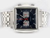 TAG Heuer Monaco Monaco Calibre 12 Stainless Steel Case Square Black Dial Watch