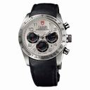 Tudor Fastrider Silver Dial Chronograph Black Leather Men's Watch 42000-SVABKLS