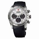Tudor Fastrider White Dial Chronograph Black Leather Men's Watch 42000-WABKLS