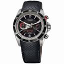 Tudor Grantour Black Dial Chronograph Black Leather Men's Watch 20550N-BKMCPL