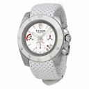 Tudor Grantour Chronograph White Dial White Microperforated Leather Men's Watch 20350W-WSWMCPL