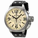 TW Steel Canteen 50mm Black Leather Strap Chronograph Men's Watch TW3