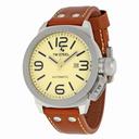 TW Steel Canteen Automatic Beige Dial 50mm Light Brown Leather Men's Watch TWA953