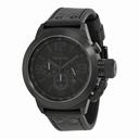 TW Steel Canteen Chronograph 45 MM Cool Black Dial Black Leather Men's Watch TW843
