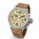TW Steel Canteen Chronograph Cream Dial 45 MM Brown Leather Men's Watch CS13