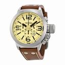 TW Steel Canteen Chronograph Cream Dial Brown Leather Men's Watch TW5