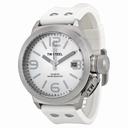 TW Steel Canteen Silver Dial White Rubber Unisex Watch TW535