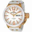 TW Steel CEO Canteen 45MM White Dial White Leather Strap Men's Watch CE1035