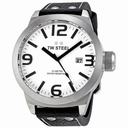 TW Steel Icon 50 MM White Dial Black Leather Strap Men's Watch TW621
