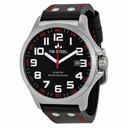 TW Steel Pilot Black and Red Dial Black Leather Men's Watch TW411
