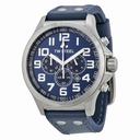 TW Steel Pilot Sunray Blue Dial Chronograph Stainless Steel Blue Leather Men's Watch TW402