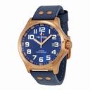 TW Steel Pilot Sunray Blue Dial Rose Gold PVD Steel Blue Leather Men's Watch TW404