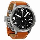 U Boat Black Dial Stainless Steel Orange Brown Leather Men's Watch 6249