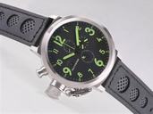 U-Boat Flightdeck 1758 Mens Stainless Steel Bezel Black Crocodile Leather Strap Watch