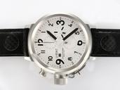 U-Boat Flightdeck 1838 Black Cow Leather Strap Stainless Steel Bezel White Dial Watch