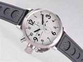 U-Boat Flightdeck 1840 Black Ostrich Leather Strap 50mm Mens Watch