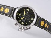 U-Boat Flightdeck 6254 Womens Round Black Crocodile Leather Strap Watch