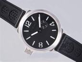 U-Boat Italo Fontana 2060 Round Mens Black Ostrich Leather Strap Watch
