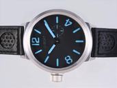 U-Boat Italo Fontana 2083 Mens Black Ostrich Leather Strap Round Watch