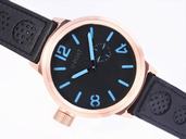 U-Boat Italo Fontana 5571 50mm Black Crocodile Leather Strap Watch