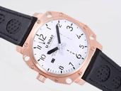 U-Boat Thousands Of Feet 1887 Mens Black Ostrich Leather Strap Rose Gold Bezel Watch