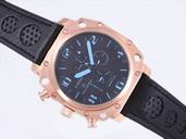 U-Boat Thousands Of Feet 1965 Black Ostrich Leather Strap 50mm Mens Watch