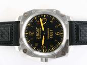 U-Boat Thousands Of Feet 1980 Black Dial Manual Winding Stainless Steel Bezel Watch