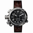 U Boat U-51 Rattrappante Black Dial Brown Leather Men's Watch 2063
