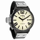 U-Boat Beige Dial Black Leather Men's Watch 343