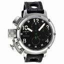 U-Boat Chimera Chronograph Automatic Stainless Steel Black Leather Men's Watch 6495