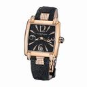 Ulysse Nardin Caprice Black Dial 18kt Rose Gold Diamond Black Alligator Leather Ladies Watch 136-91C-06-02