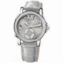 Ulysse Nardin Charcoal Diamond Dial Stainless Steel Grey Leather Ladies Watch 243-22B-30-02