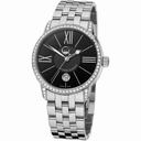 Ulysse Nardin Classico Luna Black Dial Stainless Steel Diamond Men's Watch 8293-122B-7-42