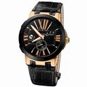 Ulysse Nardin Executive Dual Time Black Dial 18K Rose Gold Automatic Men's Watch 246-00-5-42