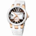 Ulysse Nardin Executive Dual Time Lady Brown Dial Rubber Strap Automatic Ladies Watch 246-10-3-30-05