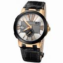 Ulysse Nardin Executive Dual Time Silver Dial Leather Strap Automatic Men's Watch 246-00-5-421