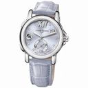Ulysse Nardin GMT Big Date Purple Diamond Dial Stainless Steel Puple Leather Ladies Watch 243-22-30-07