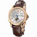Ulysse Nardin GMT Dual Time Silver Sunray Dial Alligator Leather Automatic Men's Watch 246-55-31