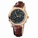 Ulysse Nardin GMT Perpetual Black Dial 18kt Rose Gold Brown Leather Men's Watch 326-22-92