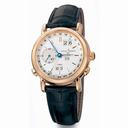 Ulysse Nardin GMT Perpetual Silver Dial 18kt Rose Gold Black Leather Men's Watch 326-22