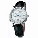 Ulysse Nardin GMT Perpetual Silver Dial 18kt White Gold Black Leather Men's Watch 320-22