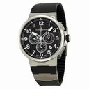 Ulysse Nardin Marine Chronograph Black Dial Black Rubber Men's Watch 1503-150-3-62